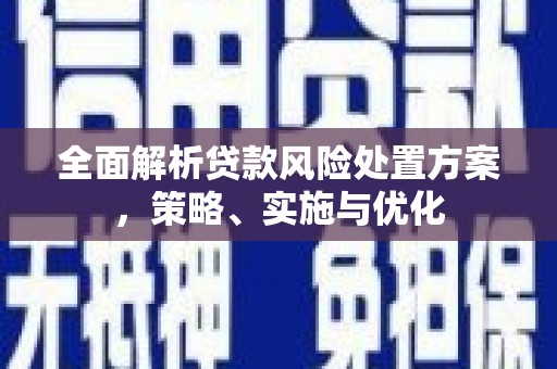 秀屿全面解析贷款风险处置方案，策略、实施与优化